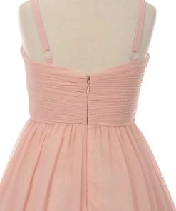 Girls Pleated Long Chiffon Dress By Cinderella Couture 5024 Kids