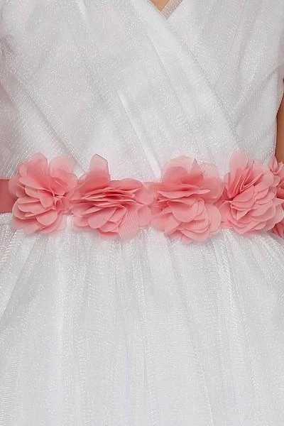 Cinderella Couture Girls Pleated Royal Blue Tea Length Tulle Dress With Flower Sash 14 Cinderella Couture Girls Pleated Royal Blue Tea Length Tulle Dress With Flower Sash