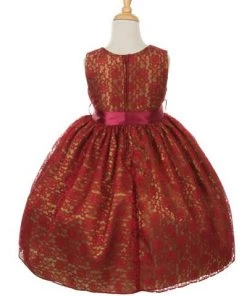 Cinderella Couture Flower Girl Dresses Girls Red Raschel Lace Tea Length Dress With Flower Sash 10 Cinderella Couture Flower Girl Dresses Girls Red Raschel Lace Tea Length Dress With Flower Sash