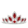 Cinderella Couture Kids Girls Red Stone Mini Silver Tiara With Comb