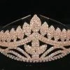Cinderella Couture Kids Rhinestone Studded Rose Gold Tiara With Comb