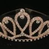 Cinderella Couture Girls Rose Gold Teardrop Tiara With Comb