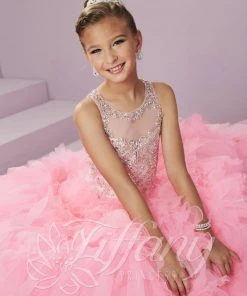 Tiffany Princess By House Of Wu Girls Ruffled Illusion Dress By Tiffany Princess 13497