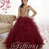 Tiffany Princess By House Of Wu Girls Ruffled Illusion Dress By Tiffany Princess 13520