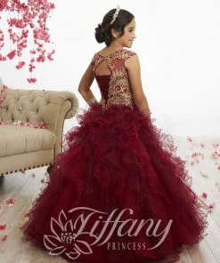 Tiffany Princess By House Of Wu Girls Ruffled Illusion Dress By Tiffany Princess 13520