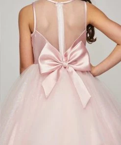 Girls Satin Bodice Tea Length Dress By Cinderella Couture 5076 Kids