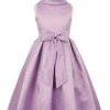 Girls Satin Tea Length Dress With Sash By Cinderella Couture 1197 Flower Girl Dresses