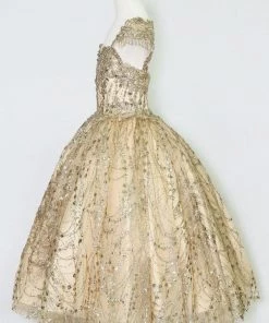 Calla Collection Flower Girl Dresses Girls Glitter Cap Sleeve Ball Gown By Calla KY226