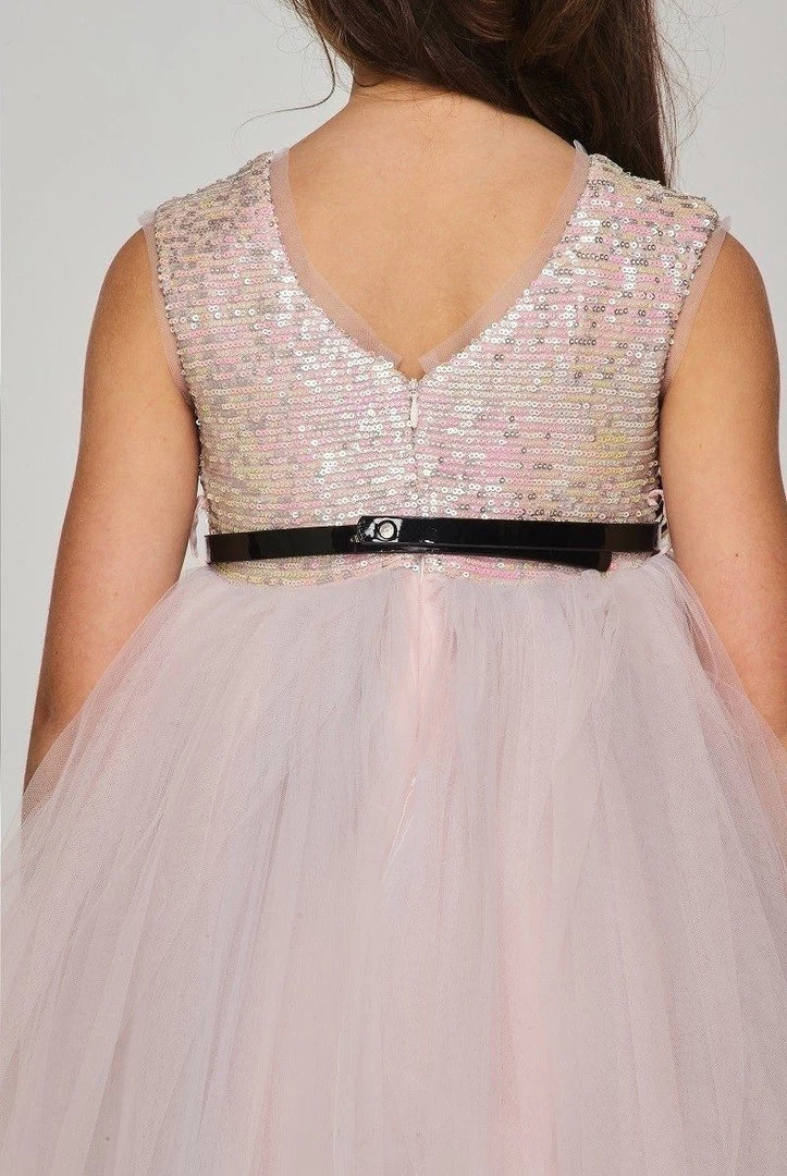 Girls Sequin High Low Dress By Cinderella Couture 5098 4 Girls Sequin High Low Dress By Cinderella Couture 5098