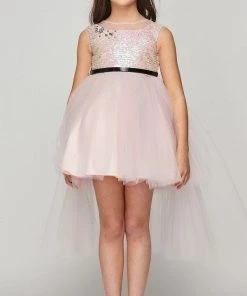 Girls Sequin High Low Dress By Cinderella Couture 5098 16 Girls Sequin High Low Dress By Cinderella Couture 5098