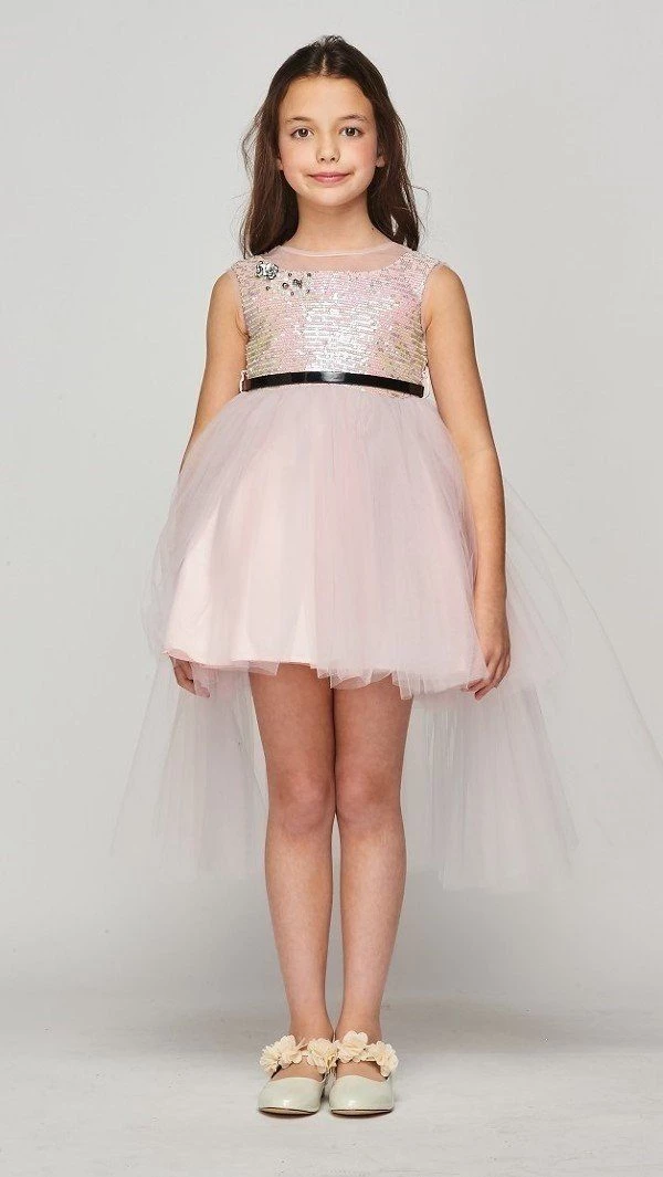 Girls Sequin High Low Dress By Cinderella Couture 5098 7 Girls Sequin High Low Dress By Cinderella Couture 5098