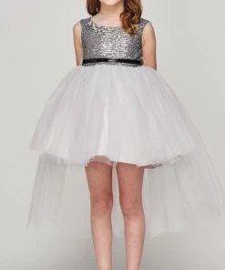 Girls Sequin High Low Dress By Cinderella Couture 5098