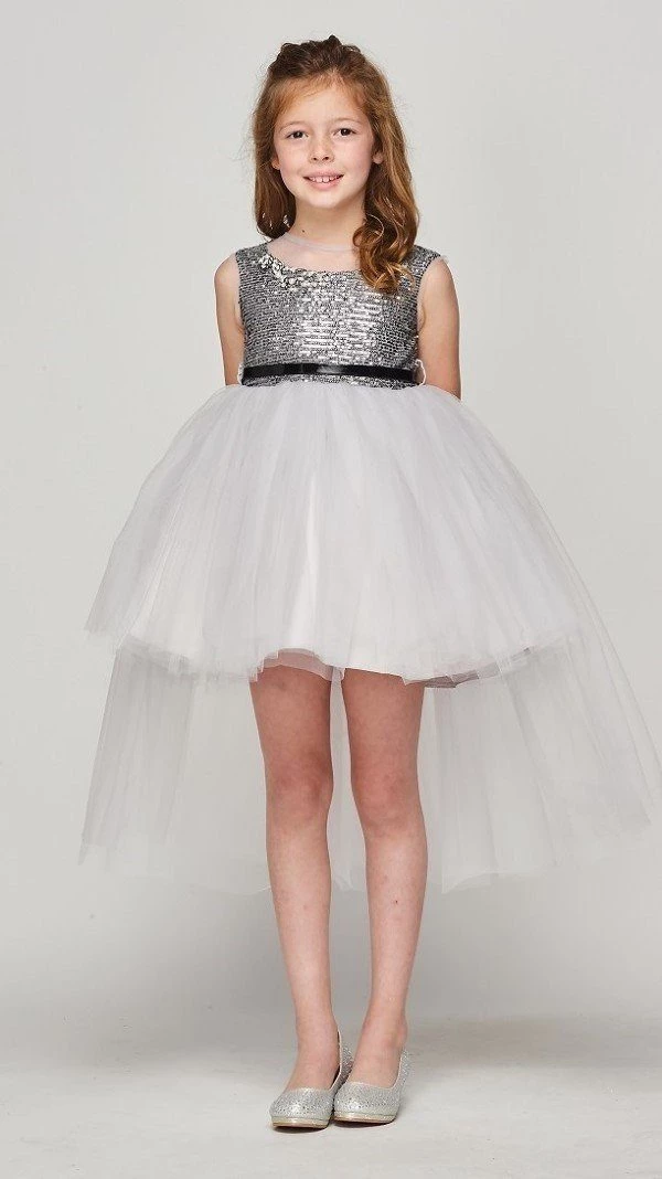 Girls Sequin High Low Dress By Cinderella Couture 5098 3 Girls Sequin High Low Dress By Cinderella Couture 5098