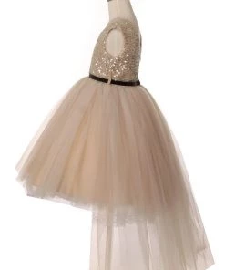 Girls Sequin High Low Dress By Cinderella Couture 5098 19 Girls Sequin High Low Dress By Cinderella Couture 5098