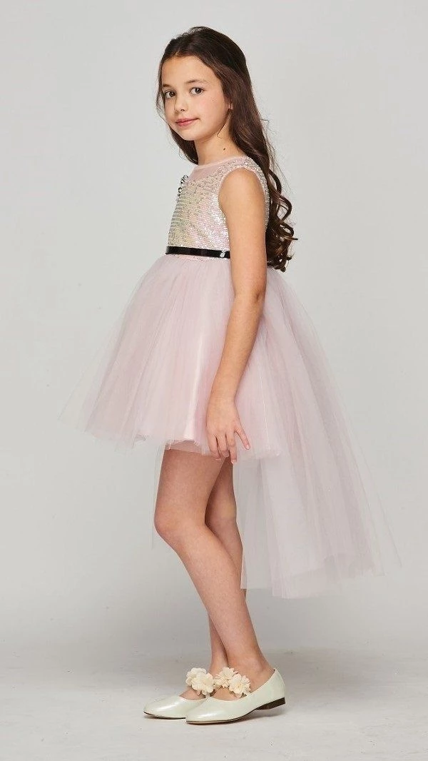 Girls Sequin High Low Dress By Cinderella Couture 5098 6 Girls Sequin High Low Dress By Cinderella Couture 5098