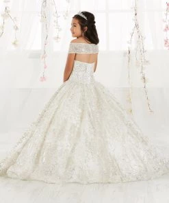 Tiffany Princess By House Of Wu Girls Sequin Long Off Shoulder Dress By Tiffany Princess 13550