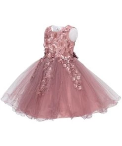 Girls Short 3D Floral Dress By Cinderella Couture 9122 Flower Girl Dresses
