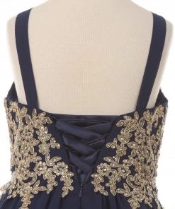 Flower Girl Dresses Girls Short Applique Dress With Corset Back By Cinderella Couture 5069