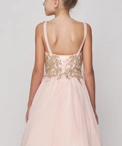 Flower Girl Dresses Girls Short Applique Dress With Corset Back By Cinderella Couture 5069