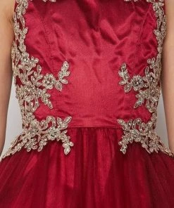 Girls Short Applique Dress With Corset Back By Cinderella Couture 8503 Flower Girl Dresses