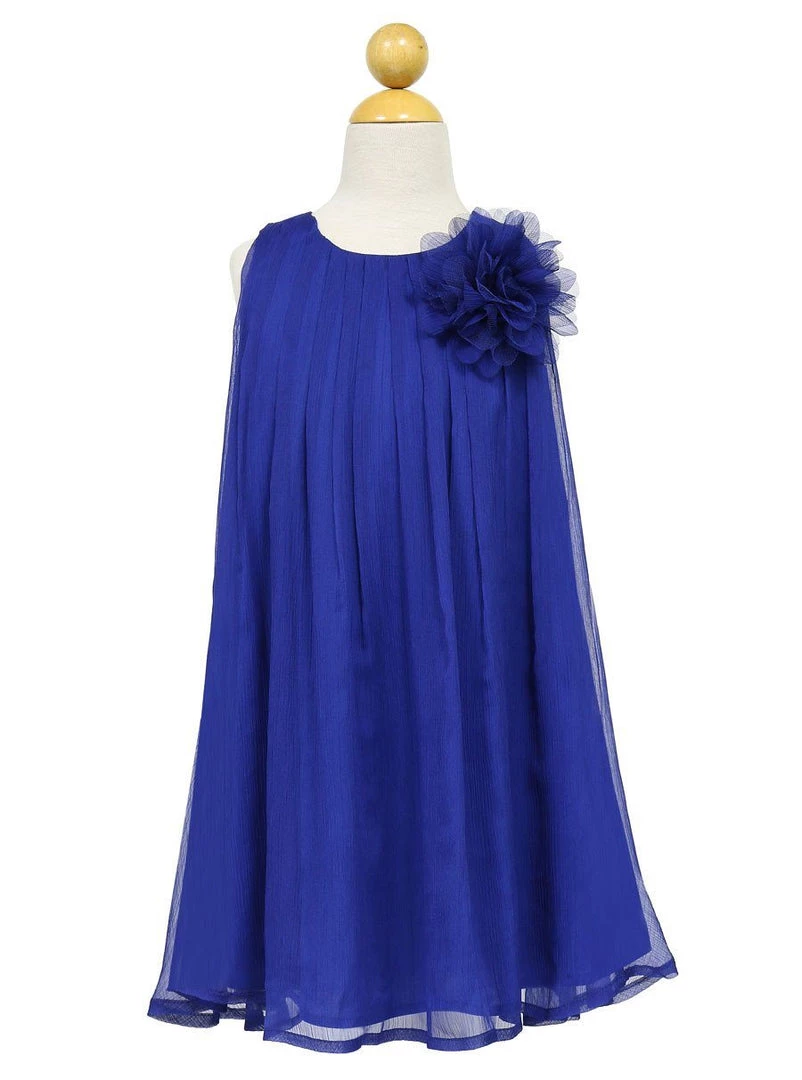 Calla Collection Flower Girl Dresses Girls Short Blue Chiffon Dress With Removable Flower By Calla CJ104 3 Calla Collection Flower Girl Dresses Girls Short Blue Chiffon Dress With Removable Flower By Calla CJ104