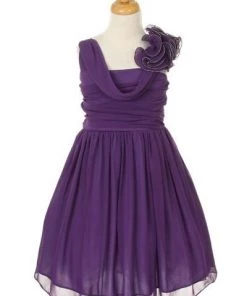 ABC Fashion Flower Girl Dresses Girls Short Dusty Rose Dresses With Ruffle Flowers