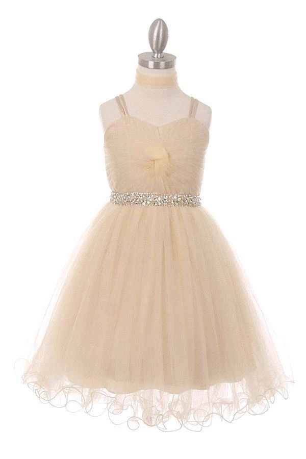 Kids Girls Short Front Twist Tulle Dress By Cinderella Couture 5019 6 Kids Girls Short Front Twist Tulle Dress By Cinderella Couture 5019