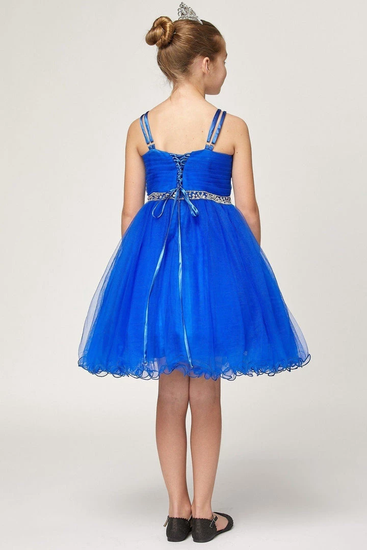 Kids Girls Short Front Twist Tulle Dress By Cinderella Couture 5019 4 Kids Girls Short Front Twist Tulle Dress By Cinderella Couture 5019