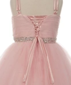 Kids Girls Short Front Twist Tulle Dress By Cinderella Couture 5019 21 Kids Girls Short Front Twist Tulle Dress By Cinderella Couture 5019