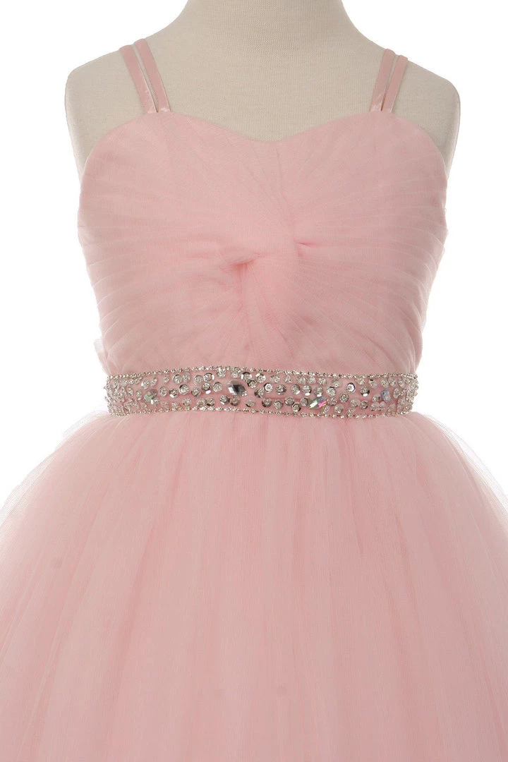 Kids Girls Short Front Twist Tulle Dress By Cinderella Couture 5019 5 Kids Girls Short Front Twist Tulle Dress By Cinderella Couture 5019