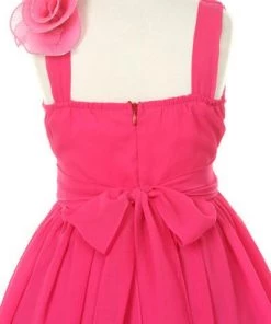 ABC Fashion Flower Girl Dresses Girls Short Fuchsia Dresses With Ruffle Flowers