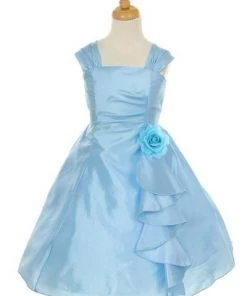 ABC Fashion Flower Girl Dresses Girls Short Fuchsia Dresses With Ruffled Skirt