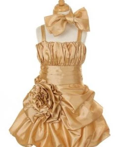 ABC Fashion Girls Short Fuchsia Pickup Dresses With Scarf Flower Girl Dresses