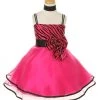 ABC Fashion Girls Short Fuchsia Zebra Print Dresses With Shawl