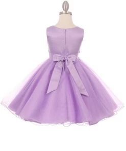 Flower Girl Dresses Girls Short Glitter Dress With 3D Flowers By Cinderella Couture 9022