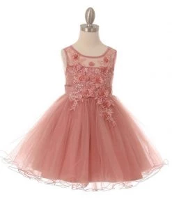 Girls Short Illusion Dress With 3D Flowers By Cinderella Couture 9083 Flower Girl Dresses 18 Girls Short Illusion Dress With 3D Flowers By Cinderella Couture 9083 Flower Girl Dresses