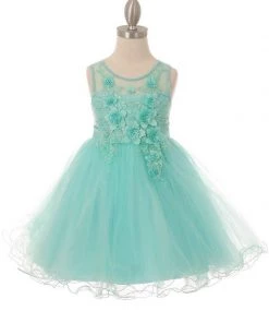 Girls Short Illusion Dress With 3D Flowers By Cinderella Couture 9083 Flower Girl Dresses 15 Girls Short Illusion Dress With 3D Flowers By Cinderella Couture 9083 Flower Girl Dresses