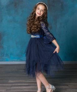 Calla Collection Girls Short Lace Bell Sleeve Dress With Tutu Skirt By Calla D708