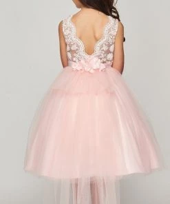 Girls Short Lace Bodice Tulle Dress By Cinderella Couture 5079 Kids