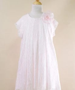 Calla Collection Girls Short Lace Dress With Short Sleeves By Calla CJ106