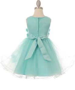 Flower Girl Dresses Girls Short Layered Dress With 3D Flowers By Cinderella Couture 9084