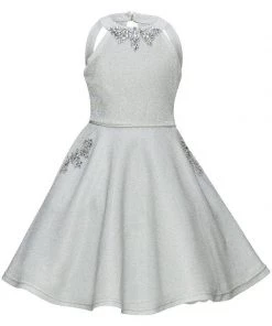 Girls Short Metallic Halter Dress By Cinderella Couture 5085 Kids