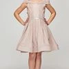 Girls Short Off Shoulder Metallic Dress By Cinderella Couture 8012