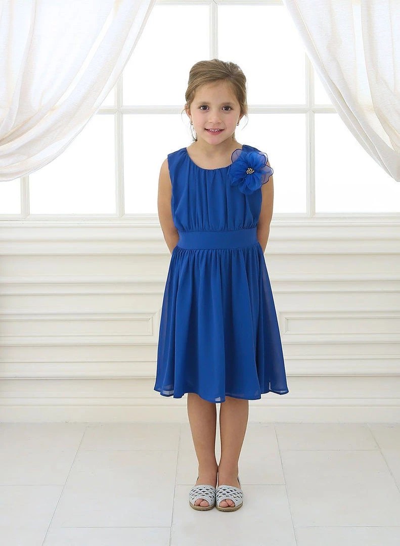 Calla Collection Girls Short Pleated Blue Chiffon Dress By Calla C620 Flower Girl Dresses 3 Calla Collection Girls Short Pleated Blue Chiffon Dress By Calla C620 Flower Girl Dresses