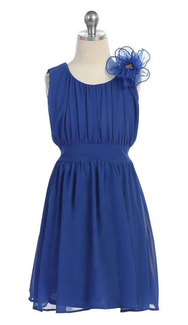 Calla Collection Girls Short Pleated Blue Chiffon Dress By Calla C620 Flower Girl Dresses 4 Calla Collection Girls Short Pleated Blue Chiffon Dress By Calla C620 Flower Girl Dresses