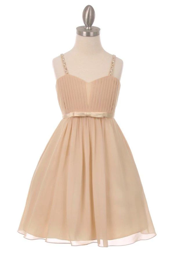 Kids Girls Short Pleated Chiffon Dress By Cinderella Couture 5012 7 Kids Girls Short Pleated Chiffon Dress By Cinderella Couture 5012