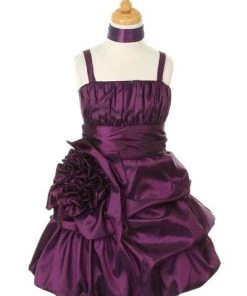 ABC Fashion Girls Short Purple Pickup Dresses With Scarf