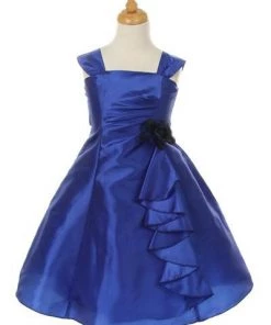 ABC Fashion Girls Short Red Dresses With Ruffled Skirt