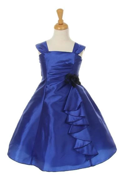 ABC Fashion Girls Short Royal Blue Dresses With Ruffled Skirt 3 ABC Fashion Girls Short Royal Blue Dresses With Ruffled Skirt