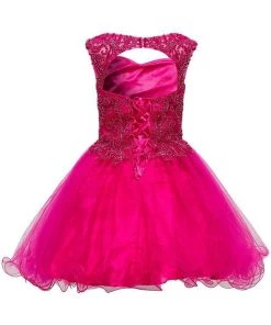 Girls Short Ruffled Dress With Beaded Bodice By Cinderella Couture 5080 Kids